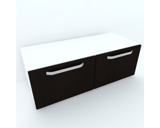 Armonia Comoda alba cu 2 sertare cu maner front MDF Wenge